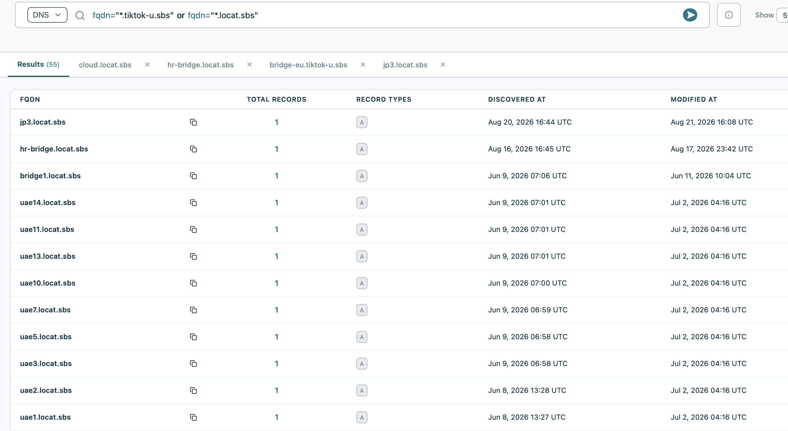 DNS Record Search