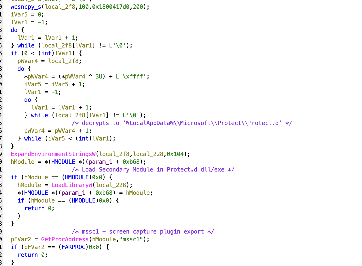 Protect.db DLL uses to perform screencaptures